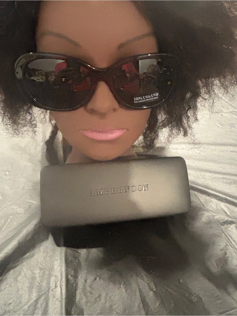 Ambernoon Women's Black Sunglasses - Polarized UV Protection